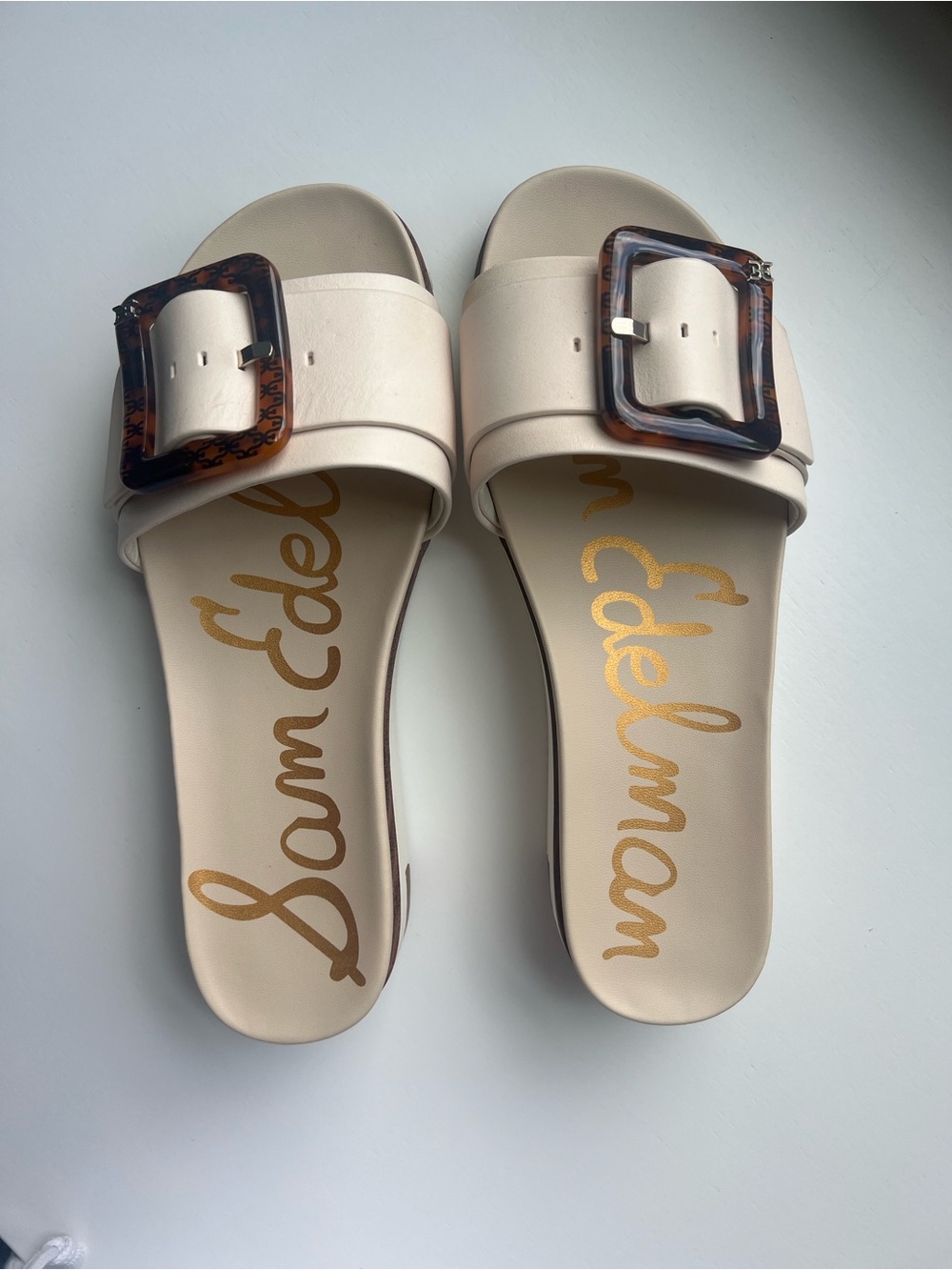 New Sam Edelman Ariane Platform Slide- Cream- Size 9W
